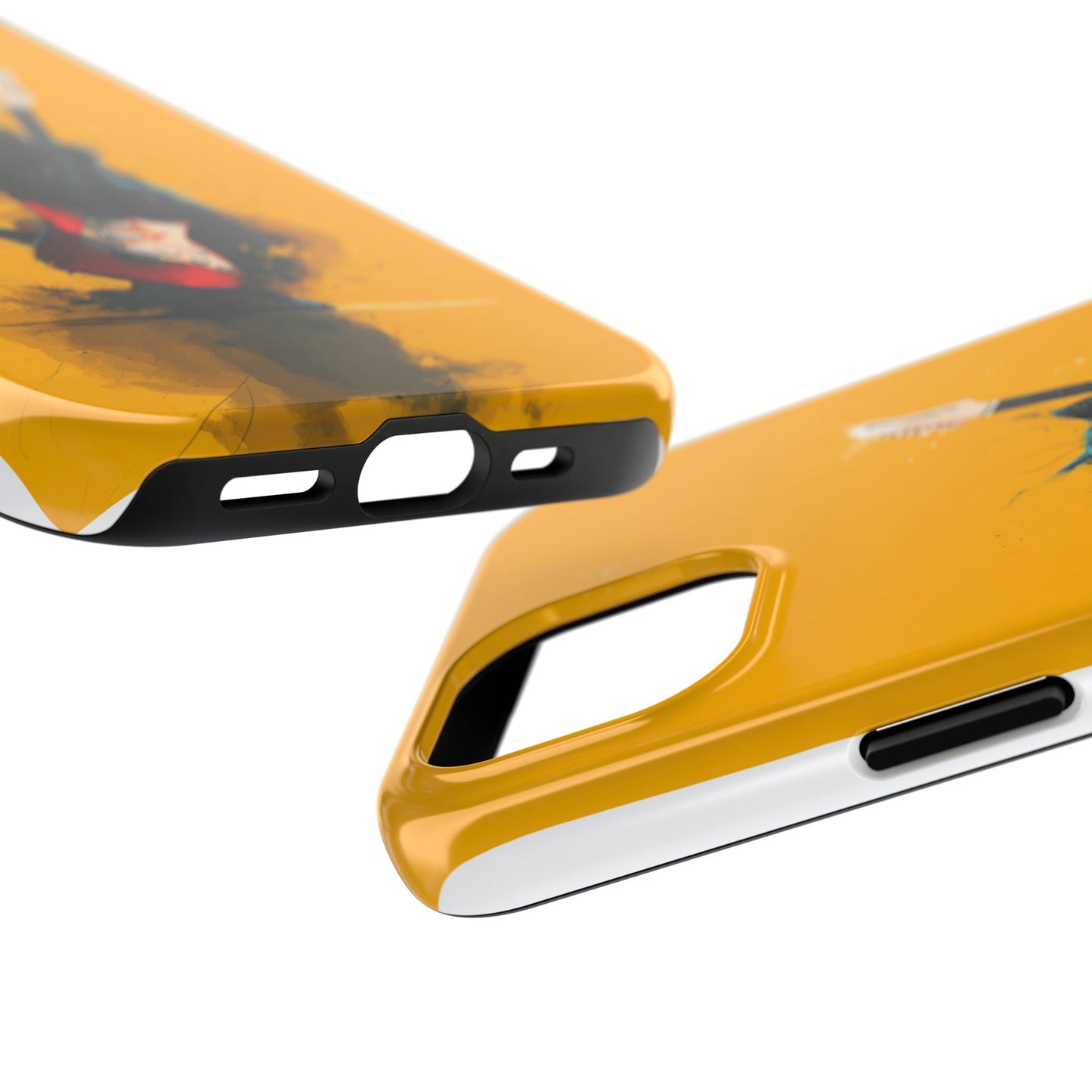 Black Cat Playing Red Guitar Tough Phone Case