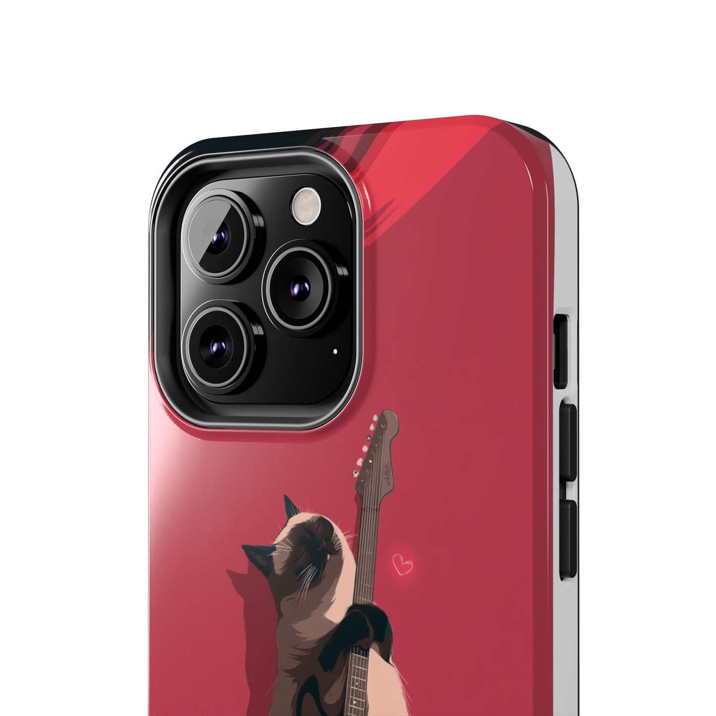 Charming Cat with Guitar Tough Phone Case – Wearable Art for Cat & Music Lovers