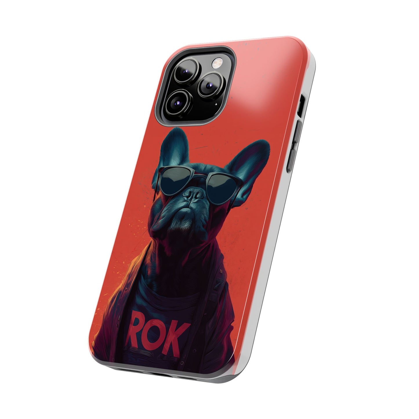 Rockin’ Dogs Tough Phone Case - Playful Guitarist & Cool Bulldog for Pet Lovers