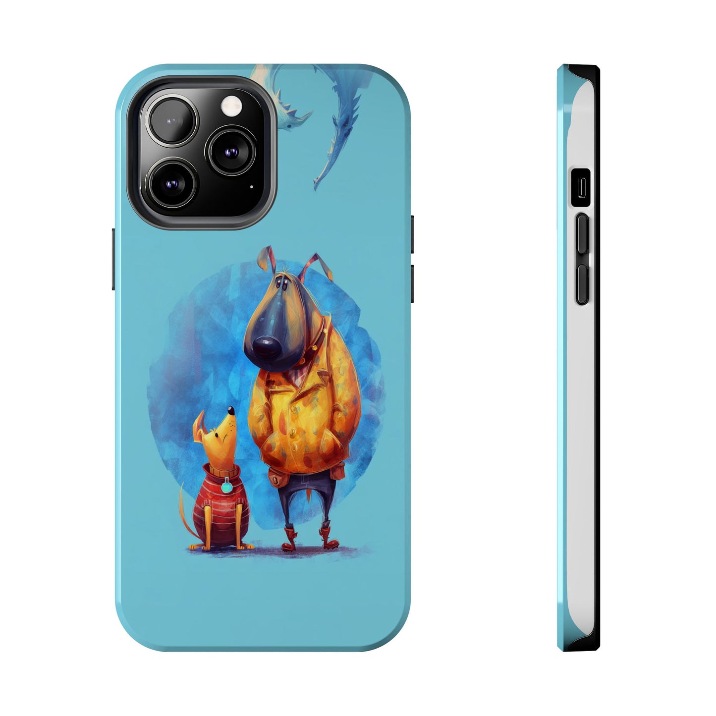Whimsical Dog-Themed Tough Phone Case for Pet Lovers