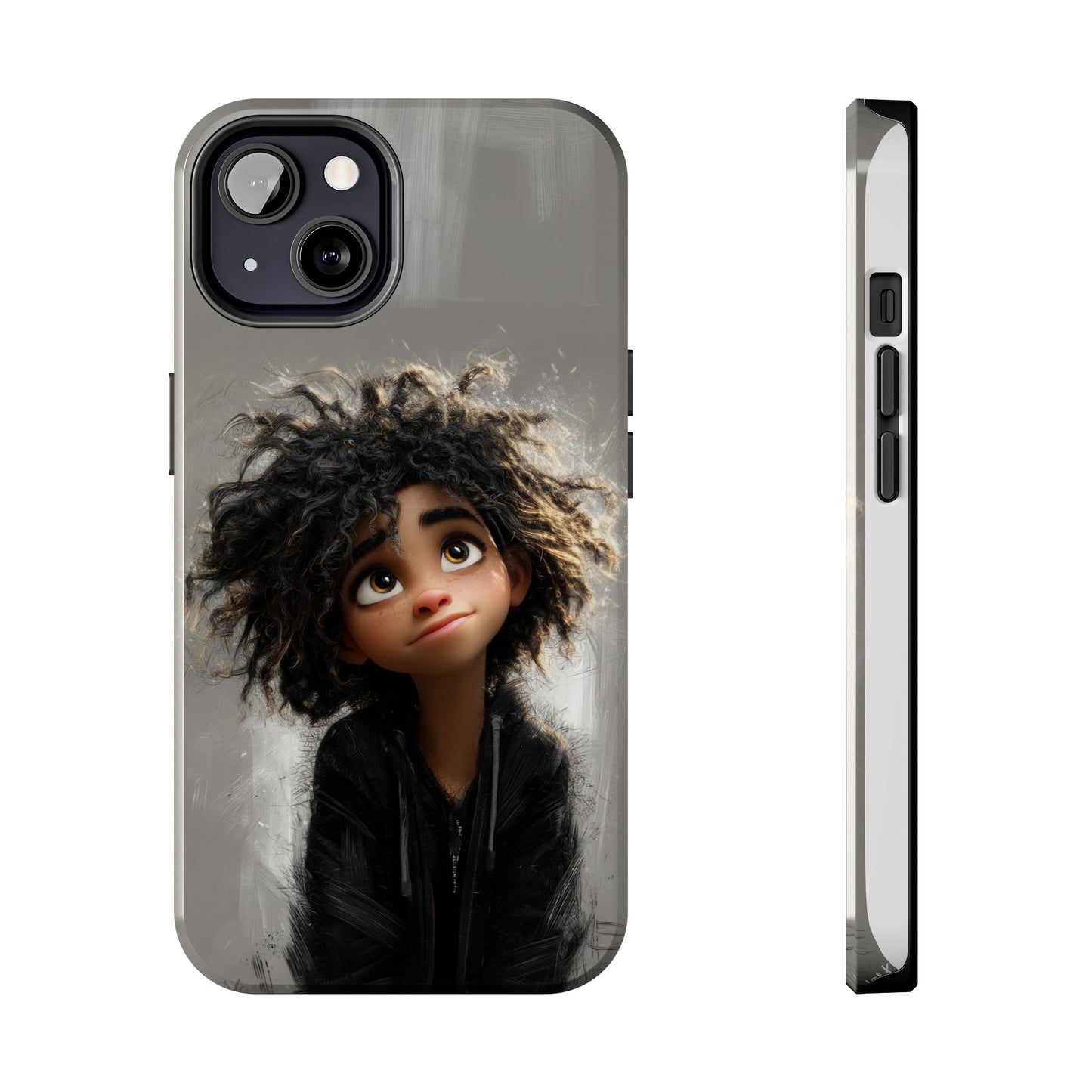 Artistic Tough Phone Case - Unique Character Design for Creative Souls