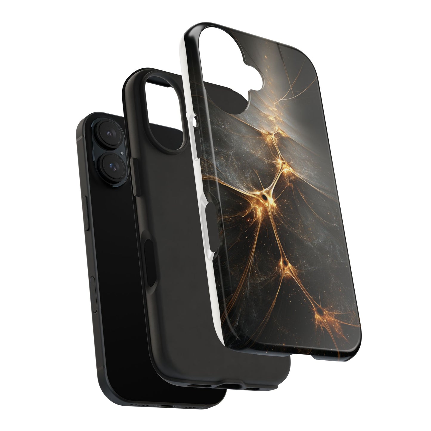 Tough Phone Case - Elegant Gold Fractal Design for Tech Lovers