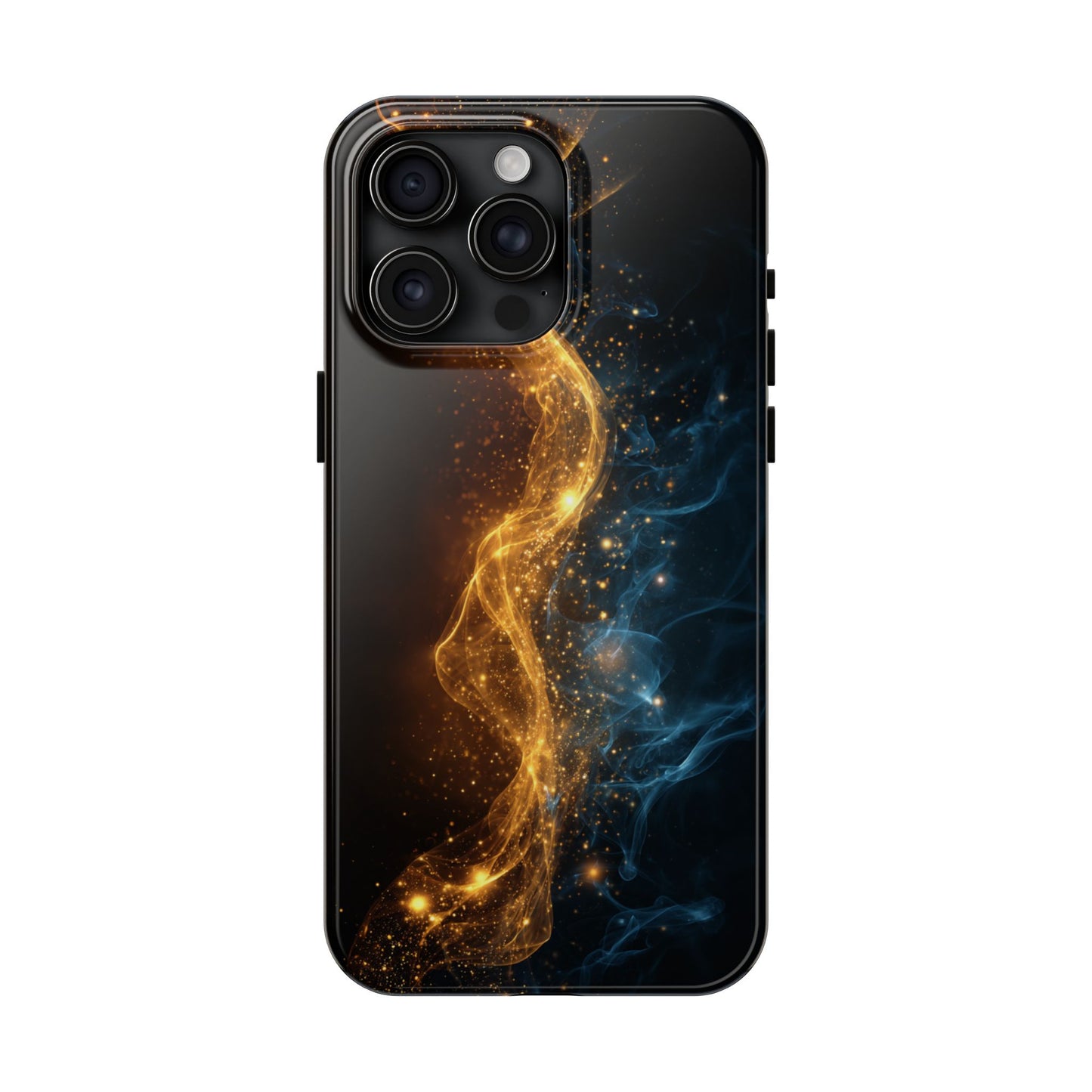 Dynamic Gold and Blue Tough Phone Case - Durable Protection with a Stunning Design