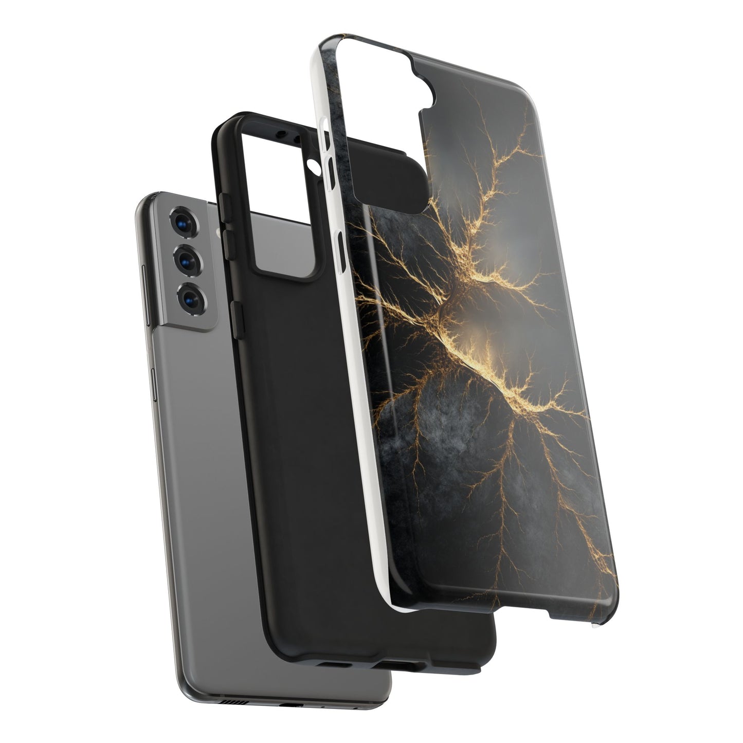 Electric Lightning Tough Phone Case - Durable Protection with Striking Design