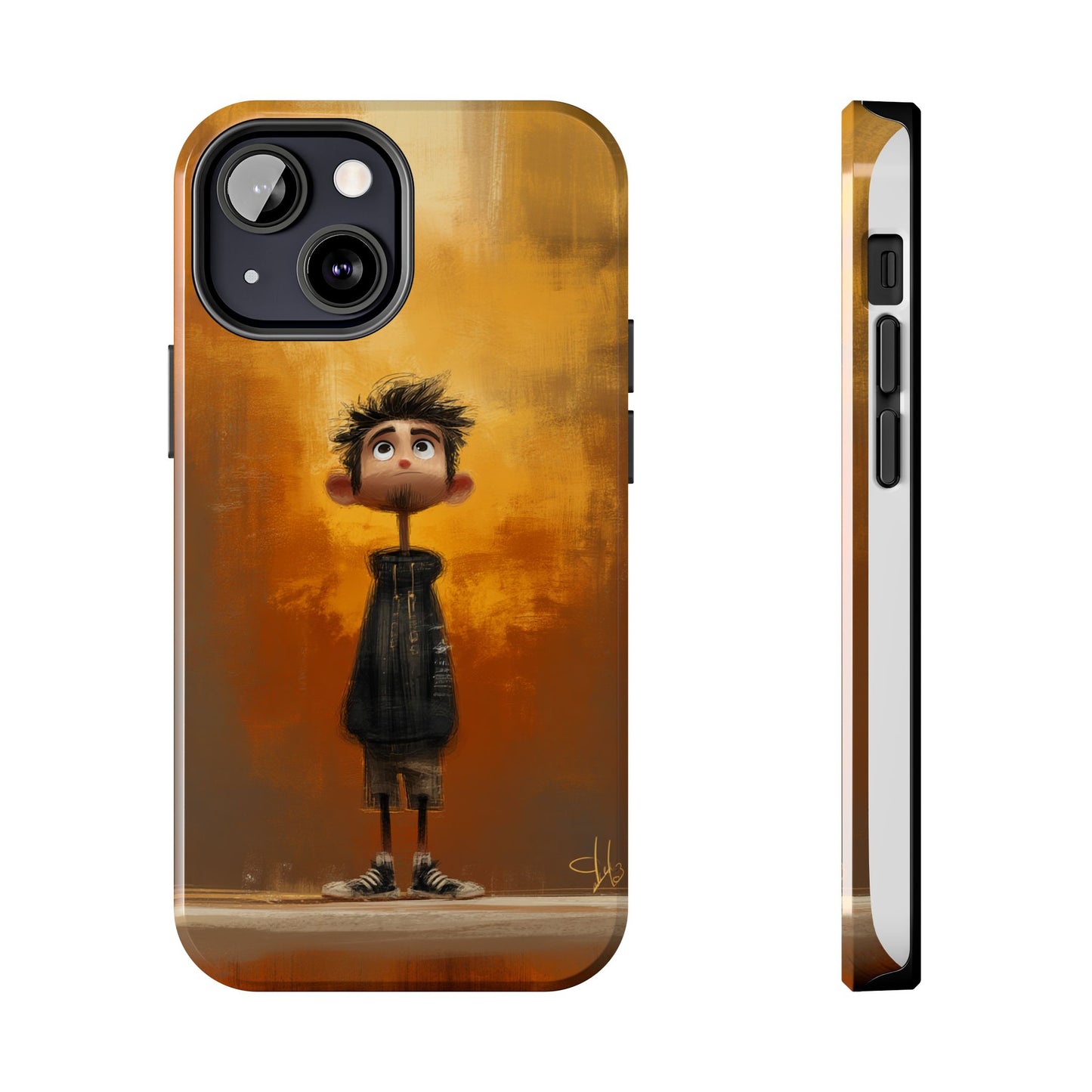 Unique Tough Phone Cases with Artistic Boy Design - Perfect for Kids and Teens