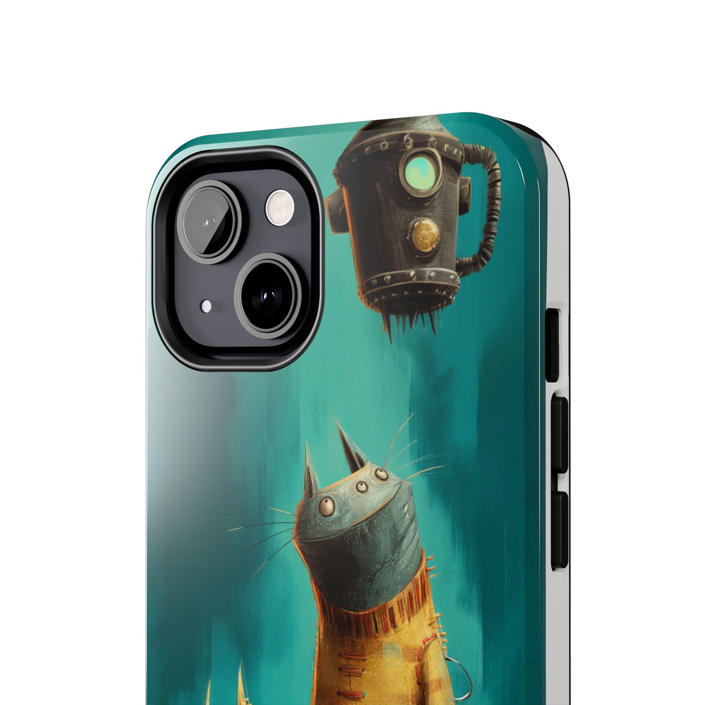 Whimsical Cat Adventure Tough Phone Case - Unique Design for Animal Lovers