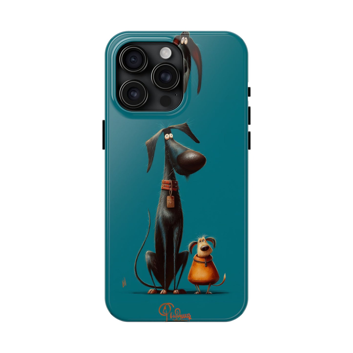 Whimsical Dog Art Tough Phone Case - Durable Protection for Pet Lovers