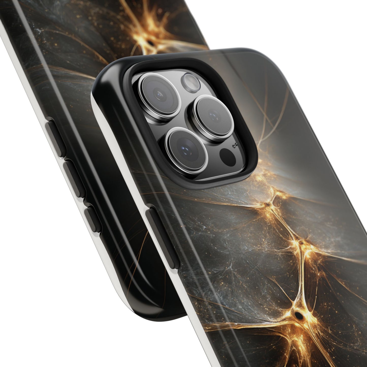 Tough Phone Case - Elegant Gold Fractal Design for Tech Lovers