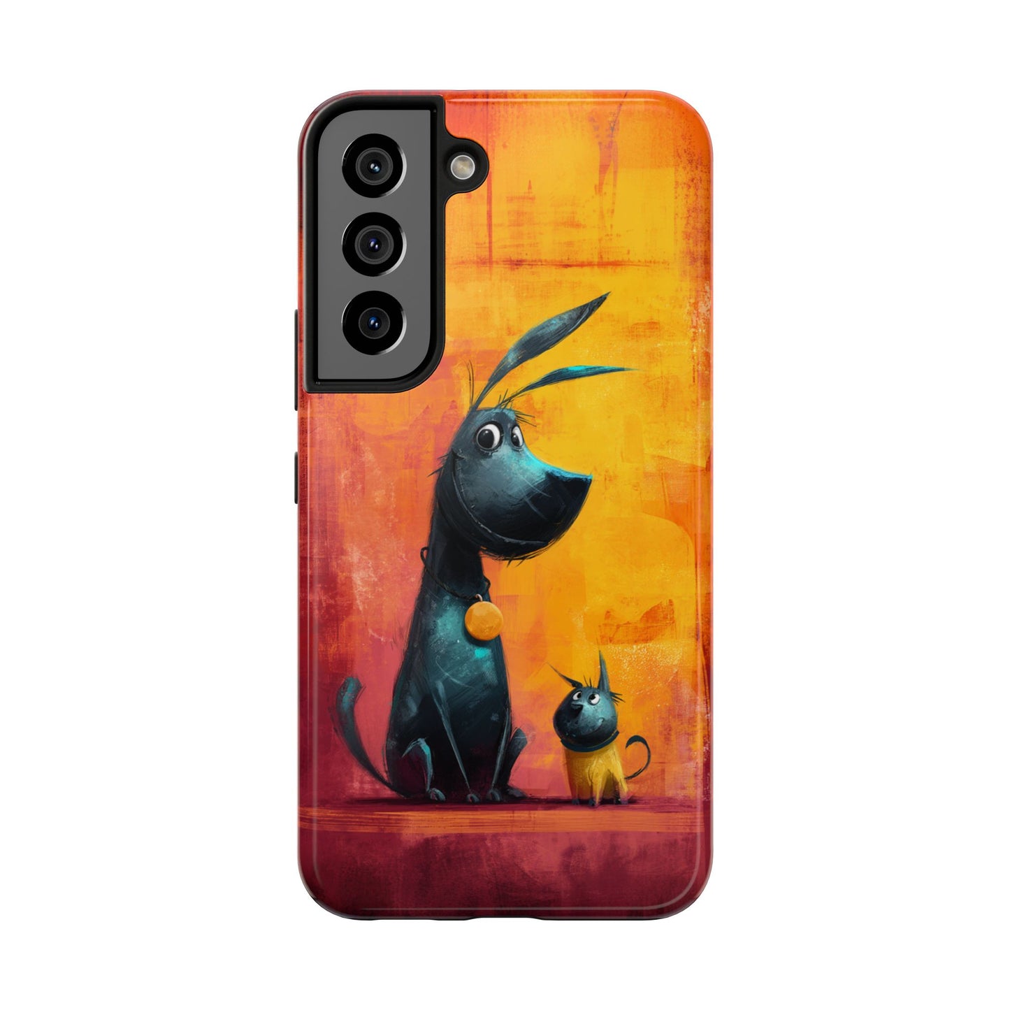 Colorful Dog & Cat Tough Phone Case – Fun Pet Lover Accessory