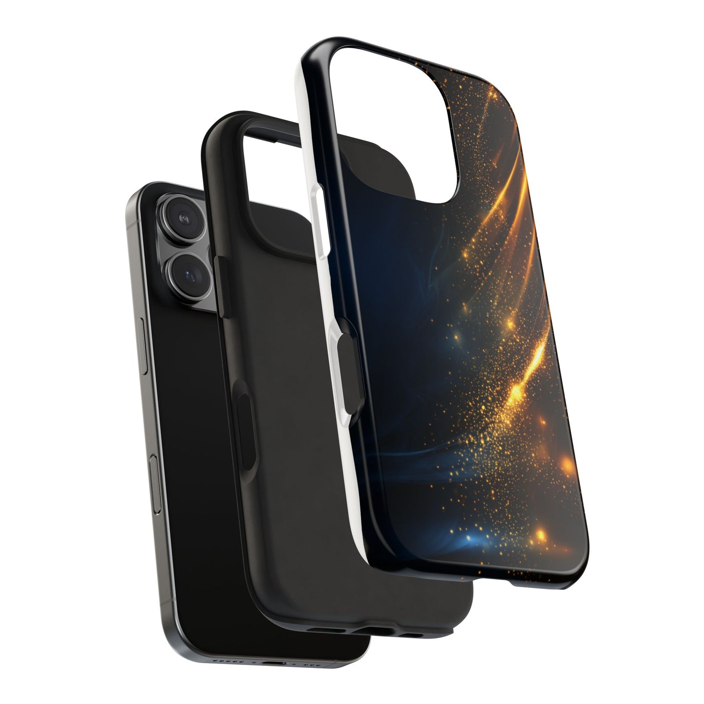 Galaxy Glitter Tough Phone Case - Shockproof Protection for iPhone