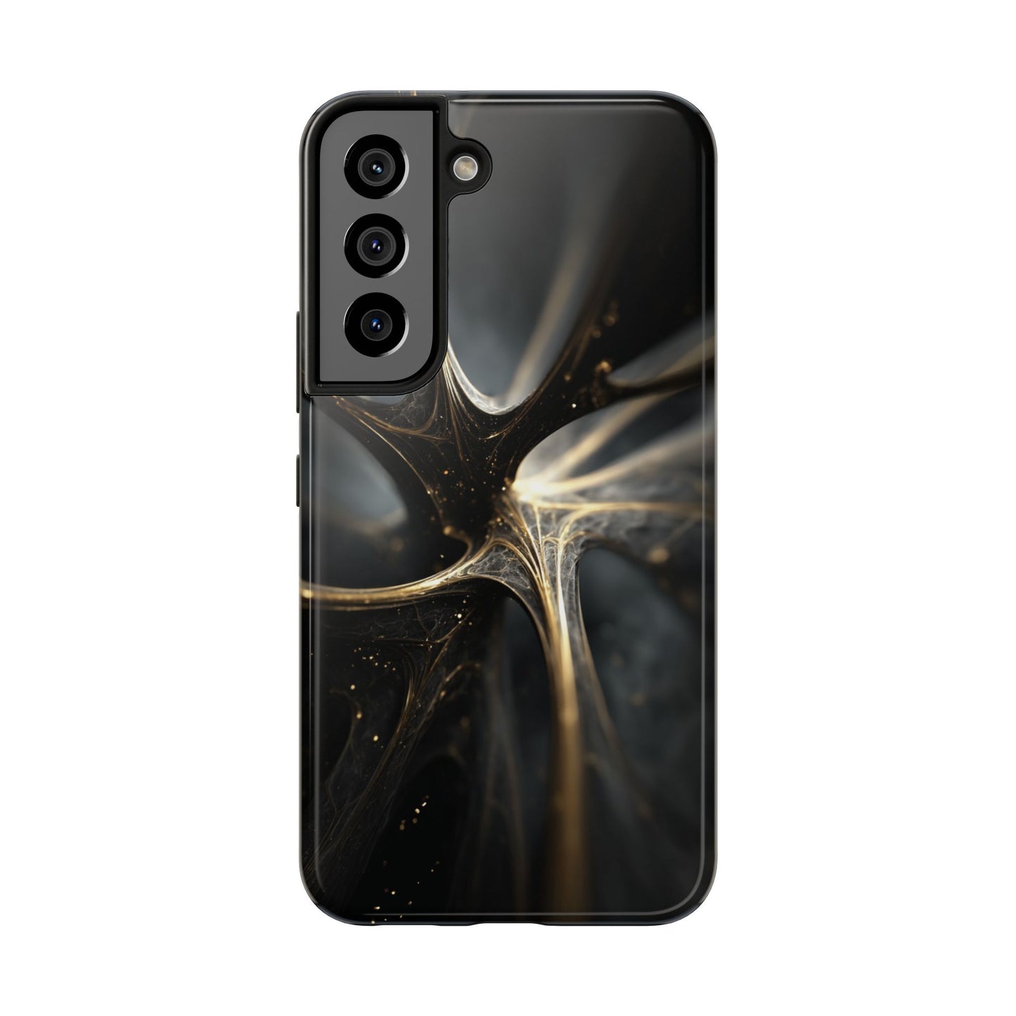 Elegant Tough Phone Case with Abstract Metallic Design