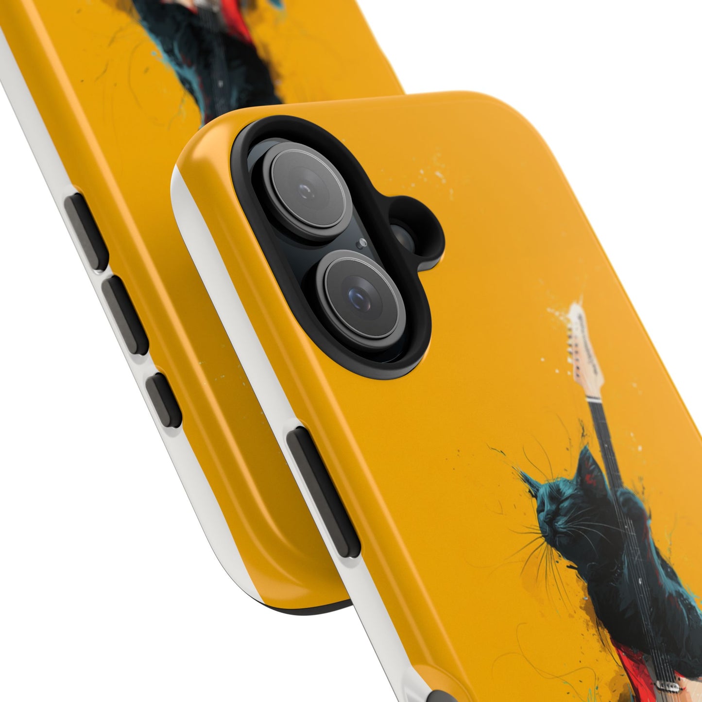 Black Cat Playing Red Guitar Tough Phone Case