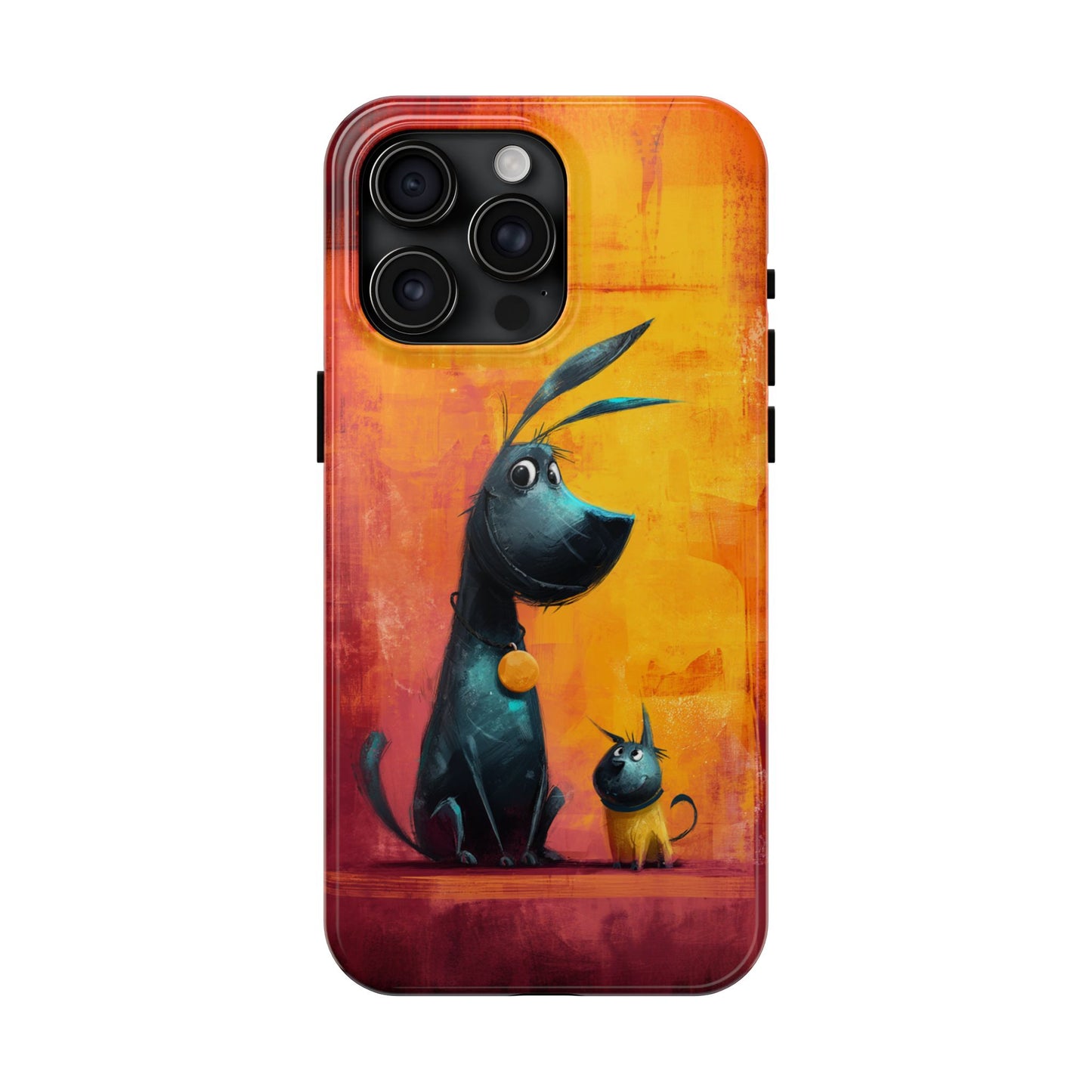 Colorful Dog & Cat Tough Phone Case – Fun Pet Lover Accessory