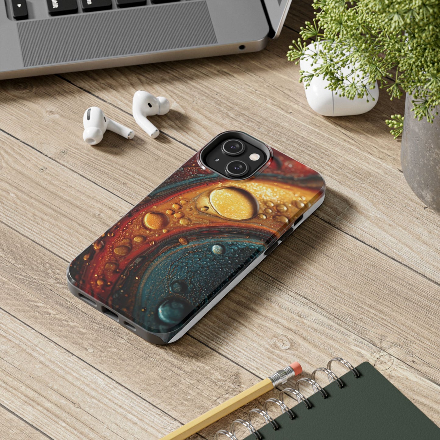 Vibrant Watercolor Tough Phone Case - Colorful Abstract Design