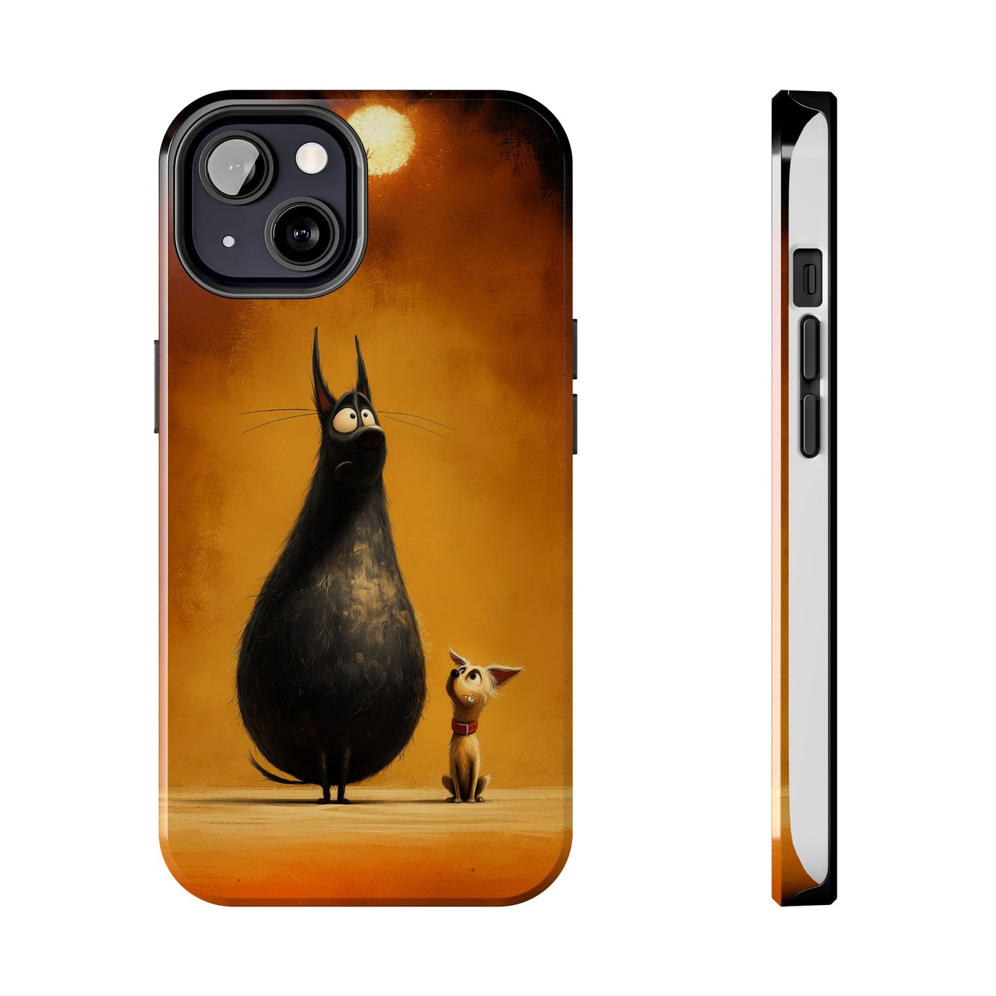 Whimsical Tough Phone Cases - Cat & Dog Design