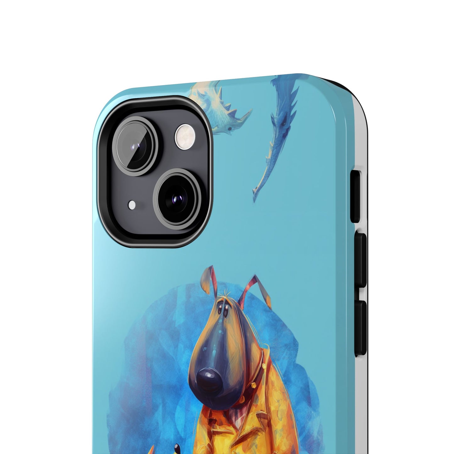 Whimsical Dog-Themed Tough Phone Case for Pet Lovers