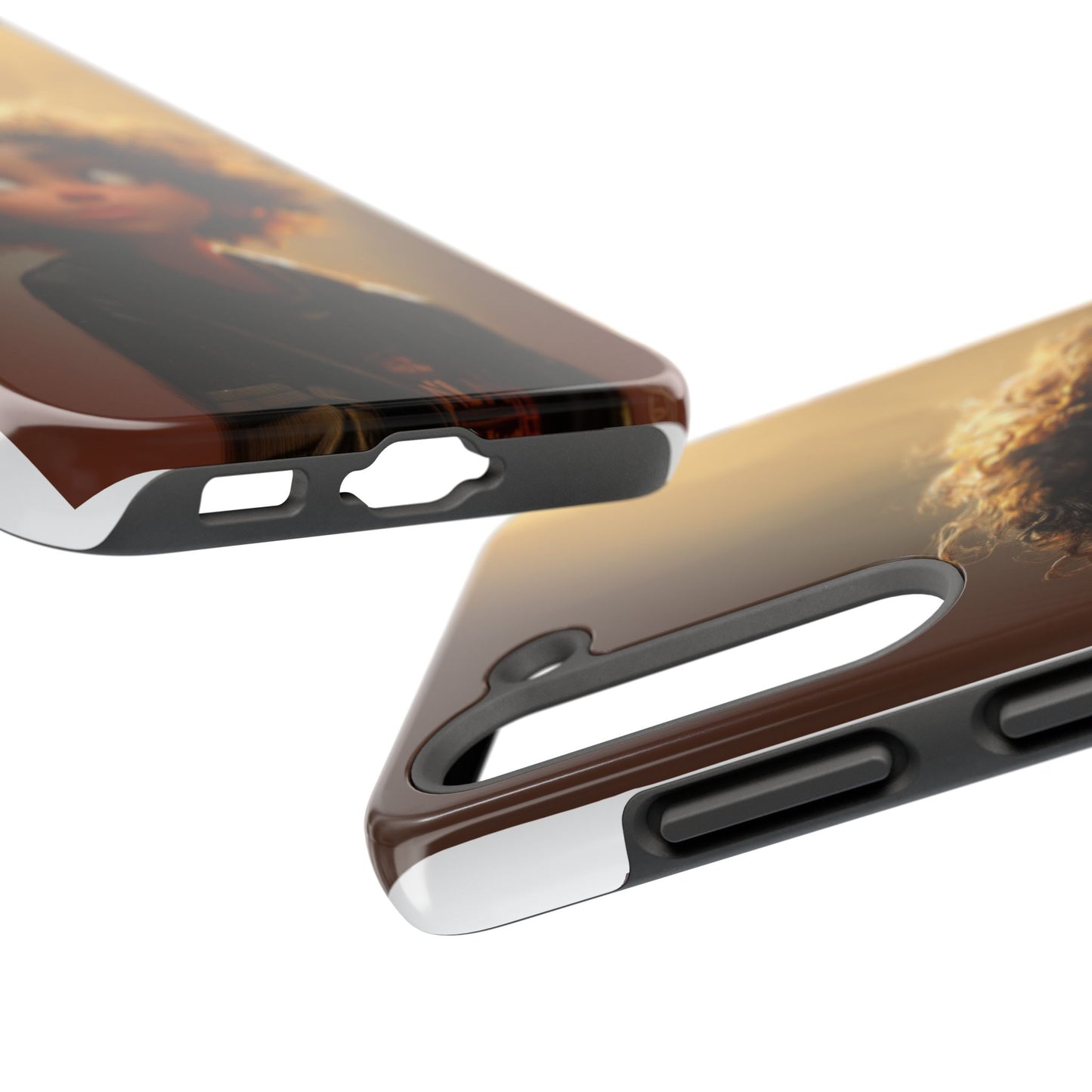 Artistic Tough Phone Case with Whimsical Character Design