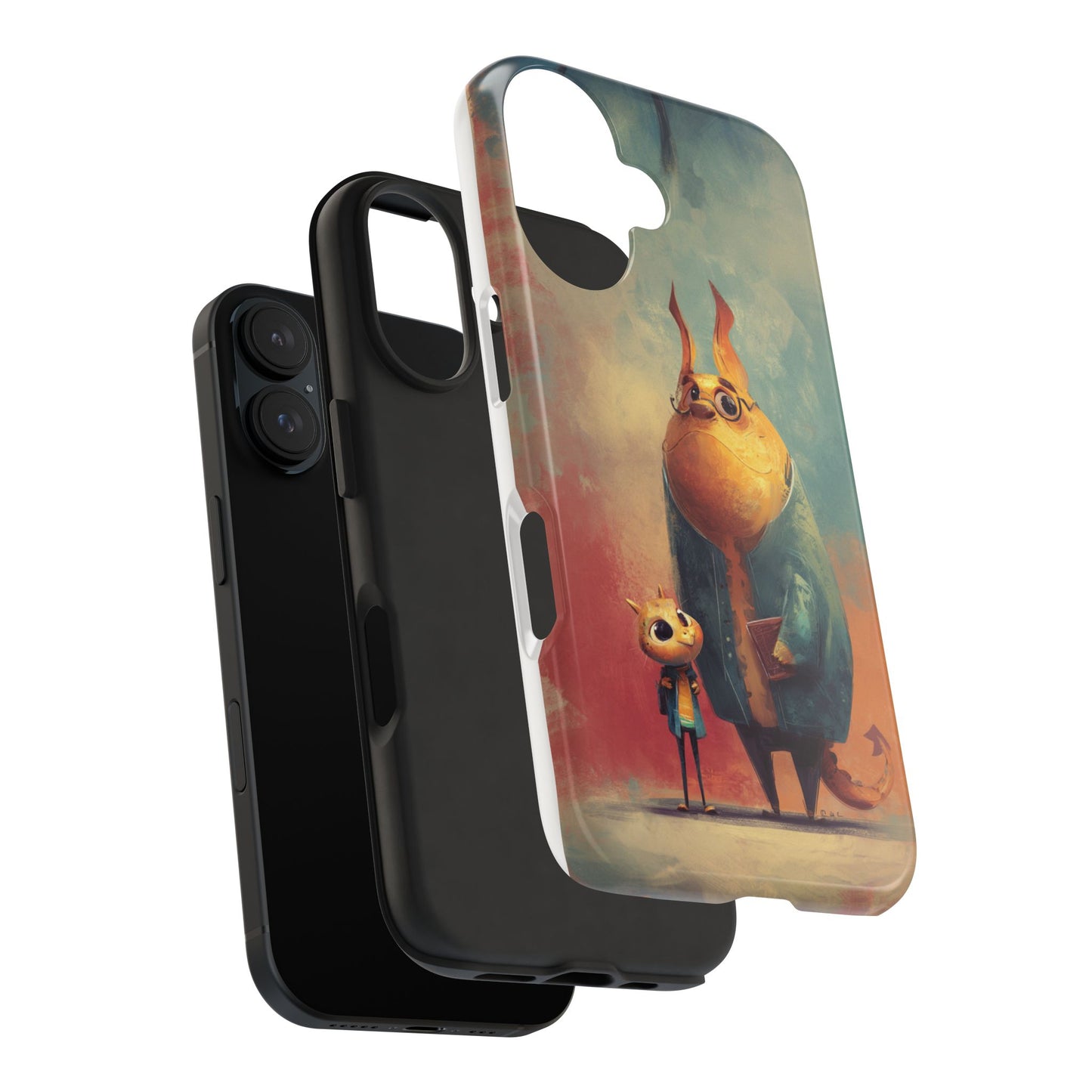 Animal Art Tough Phone Cases, Cute Character Phone Protector, Unique Cartoon Phone Cover, Fun Gift for Kids, Birthday or Holiday Present