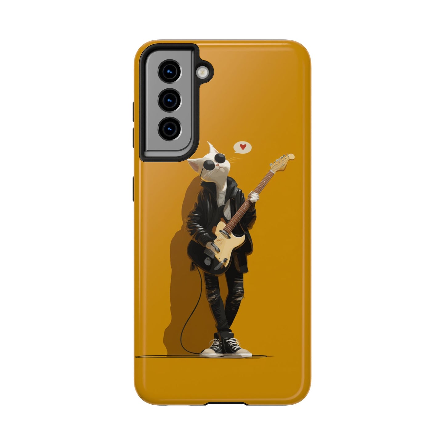 Cool Cat with Sunglasses Playing Guitar Tough Phone Case