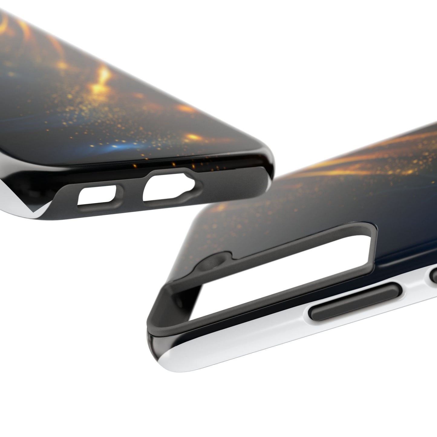 Galaxy Glitter Tough Phone Case - Shockproof Protection for iPhone