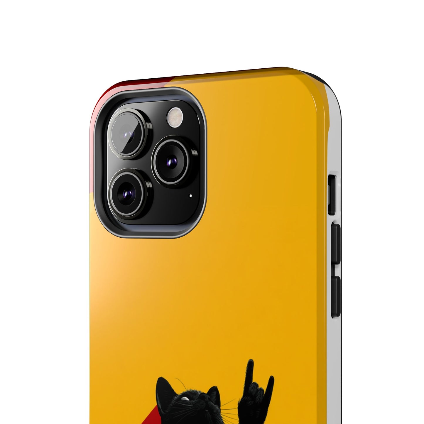 Black Cat Rock Gesture Tough Phone Case