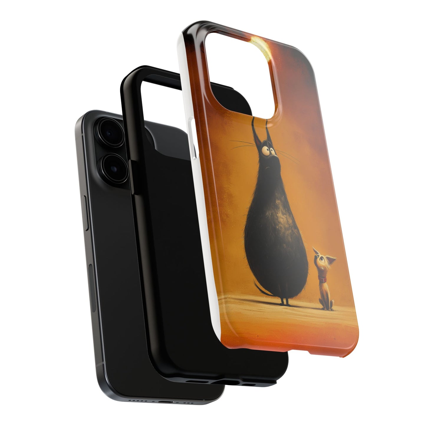 Whimsical Tough Phone Cases - Cat & Dog Design