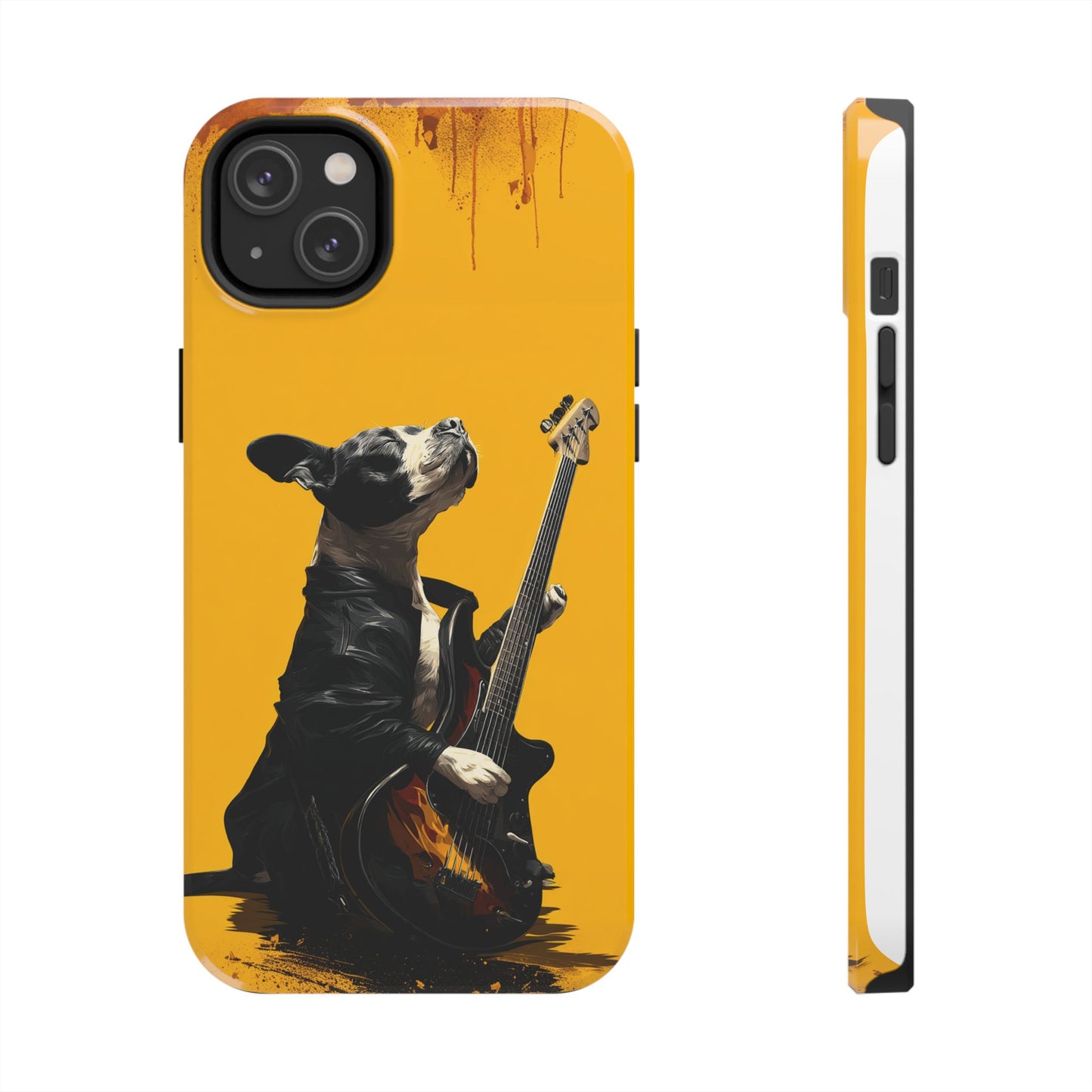 Rock Star Dog with Guitar Tough Phone Case – Wearable Art for Pet & Music Enthusiasts