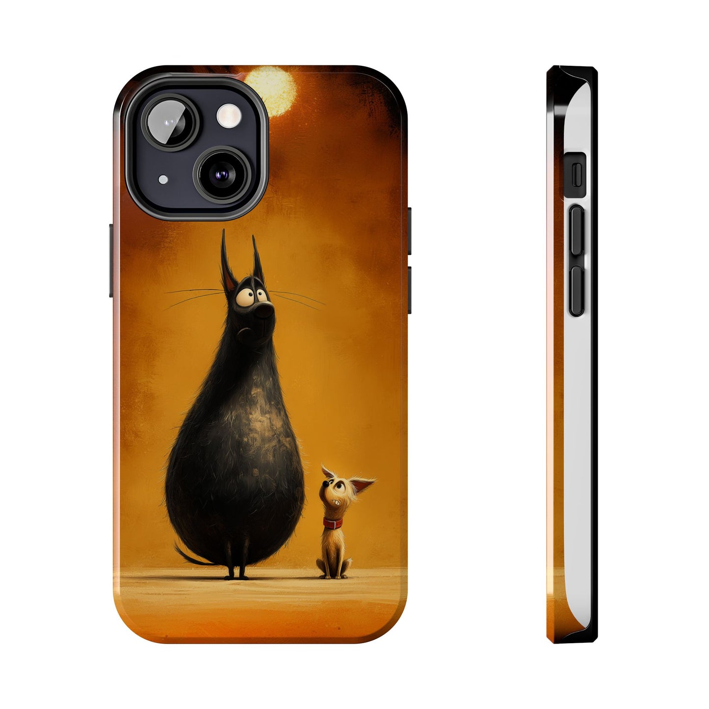 Whimsical Tough Phone Cases - Cat & Dog Design
