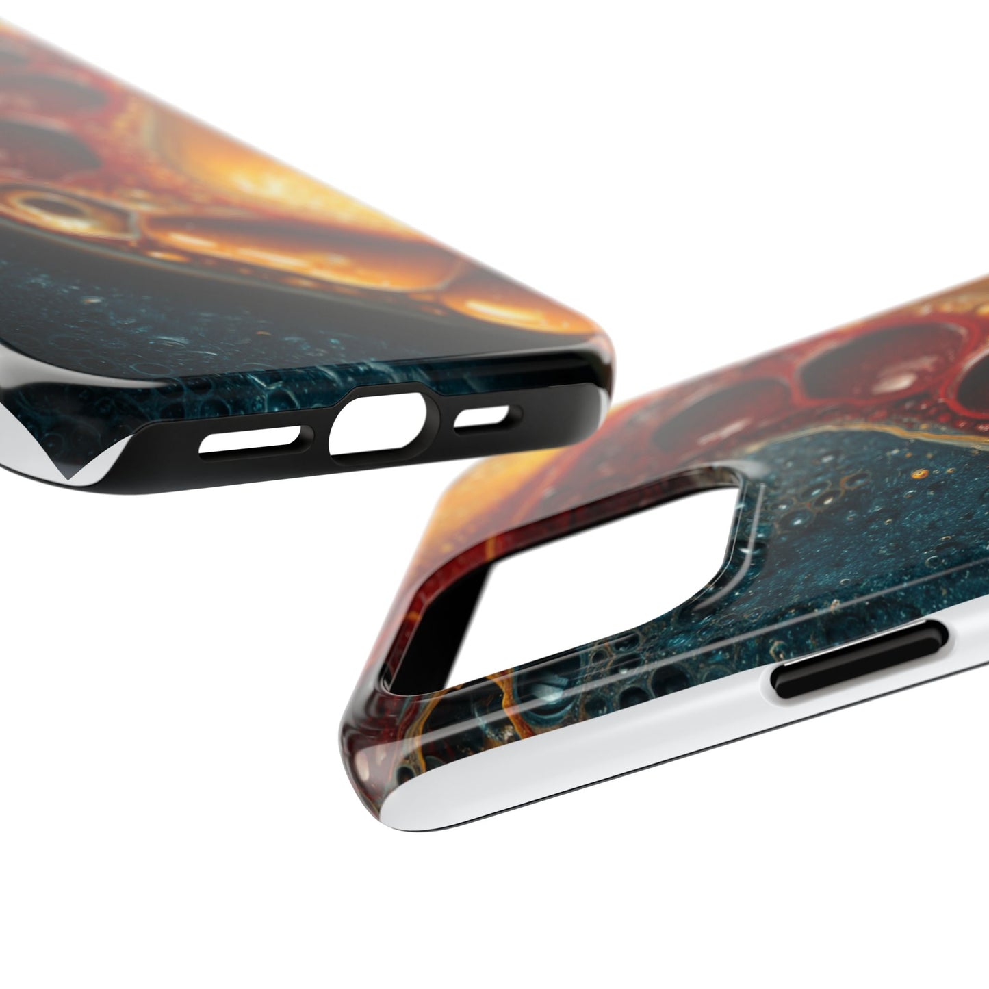 Artistic Tough Phone Case - Vibrant Fluid Design