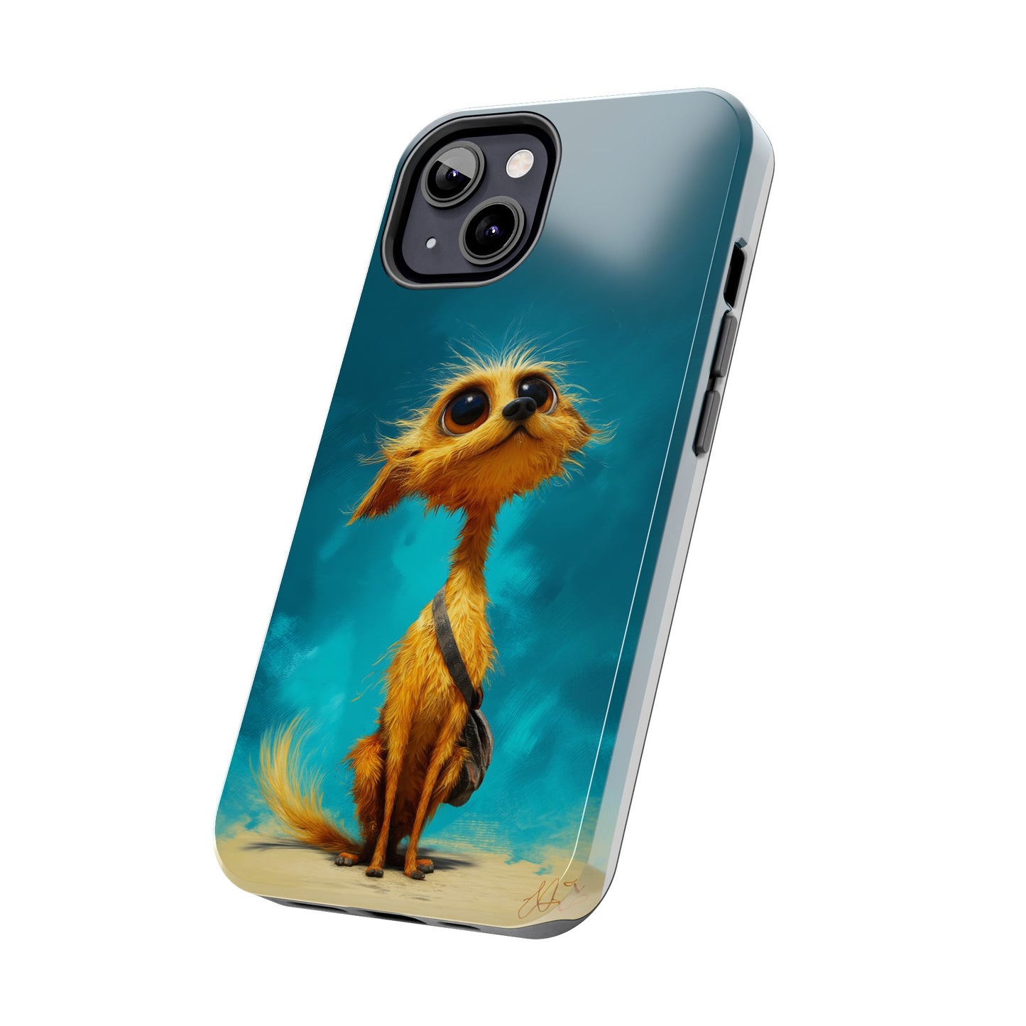 Whimsical Dog Art Tough Phone Case - Durable and Stylish Protection for Pet Lovers