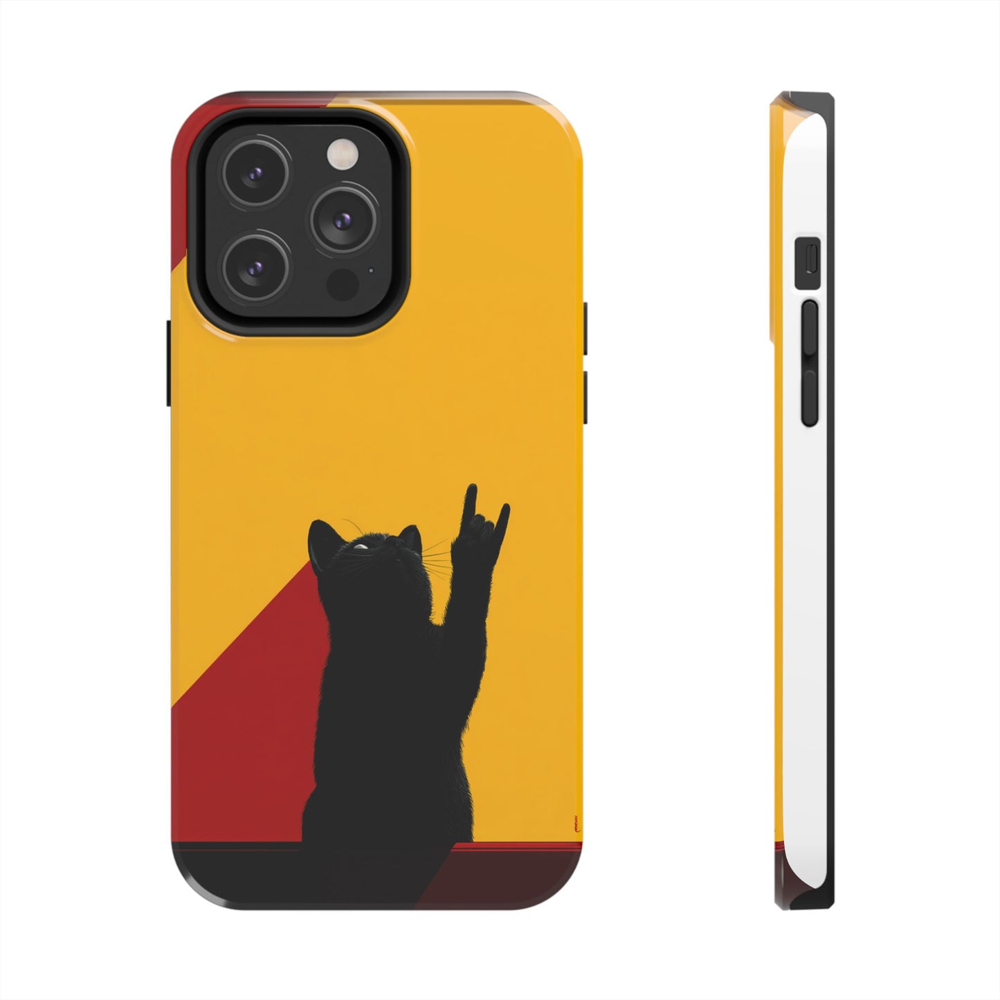 Black Cat Rock Gesture Tough Phone Case