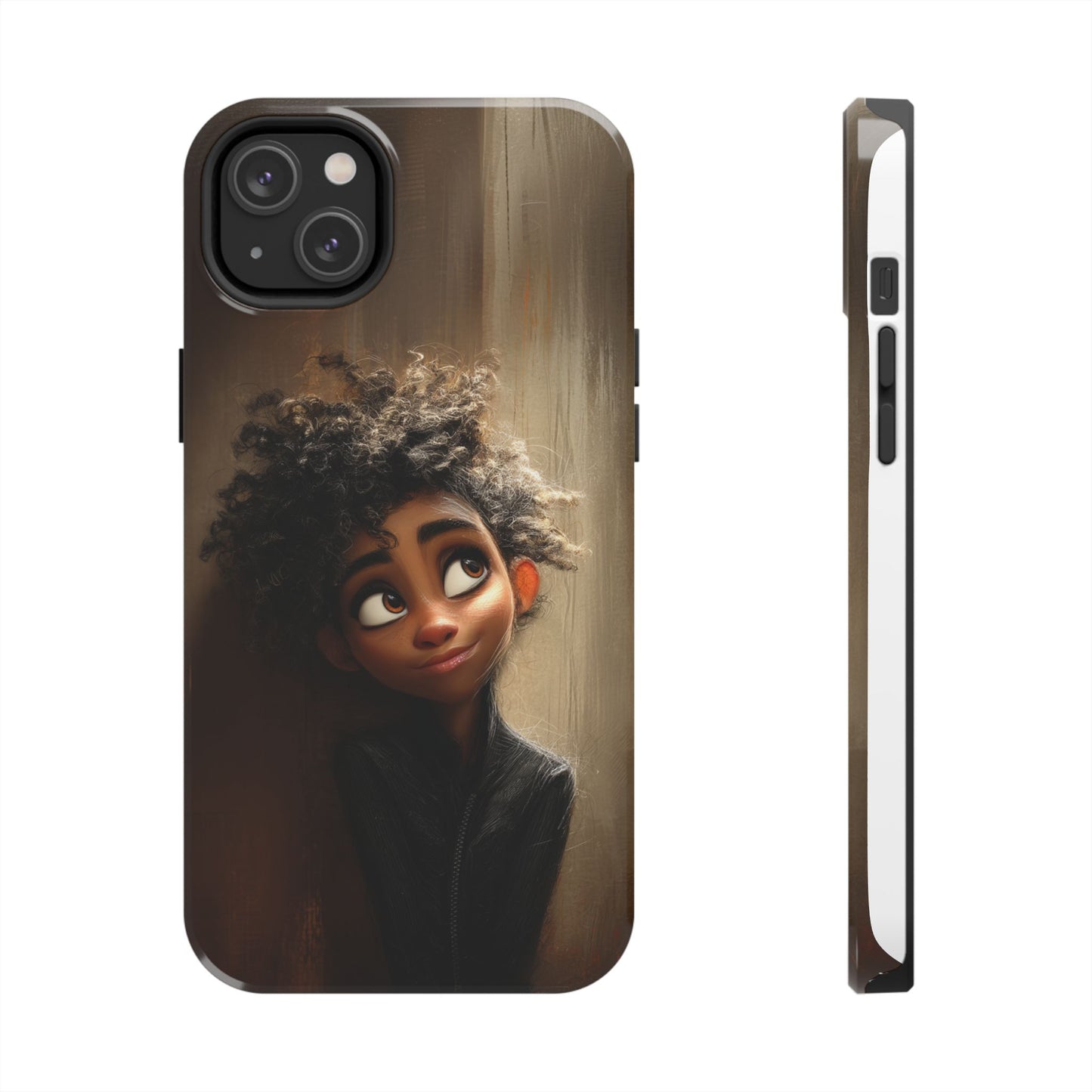 Stylish Tough Phone Case - Artistic Character Design for Teens