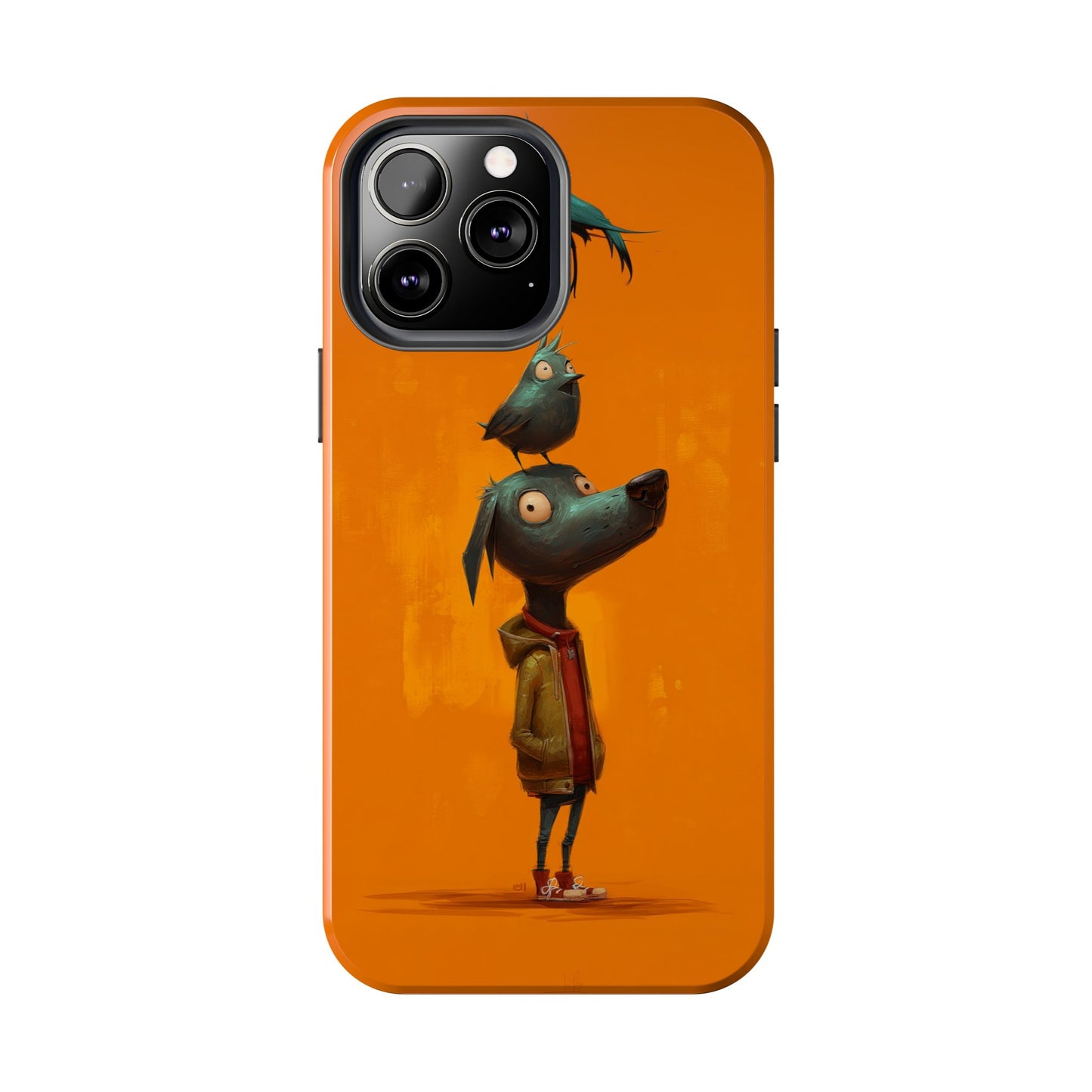 Fun Dog & Bird Tough Phone Cases - Quirky Animal Art for Pet Lovers