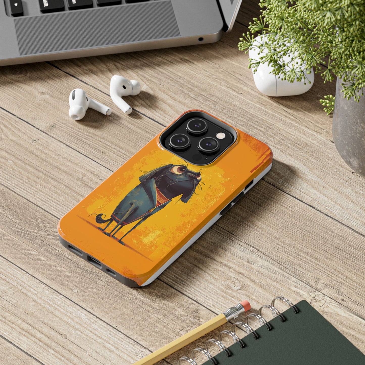 Fun Dog Art Tough Phone Case - Durable Pet Lover Gift