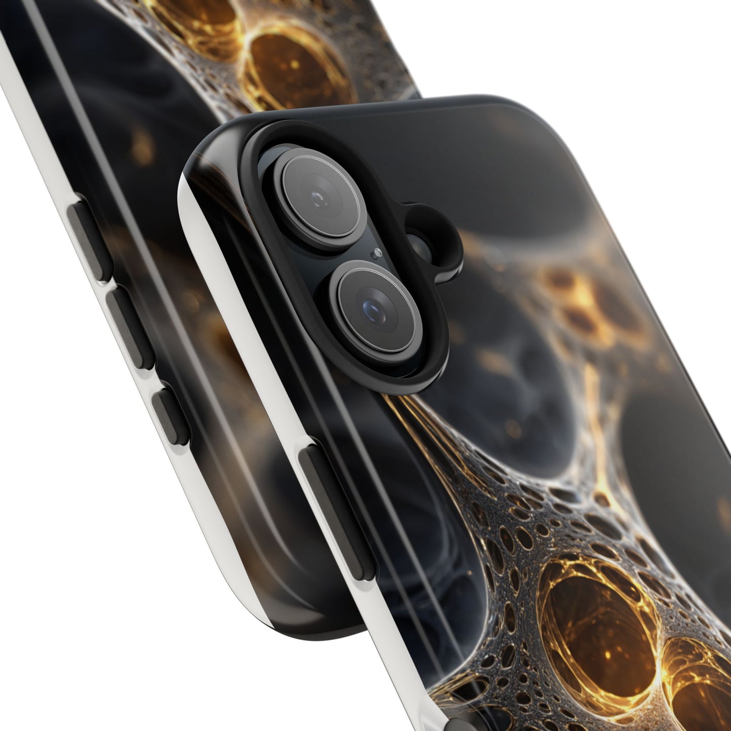 Luxurious Abstract Tough Phone Case - Gold and Black Design