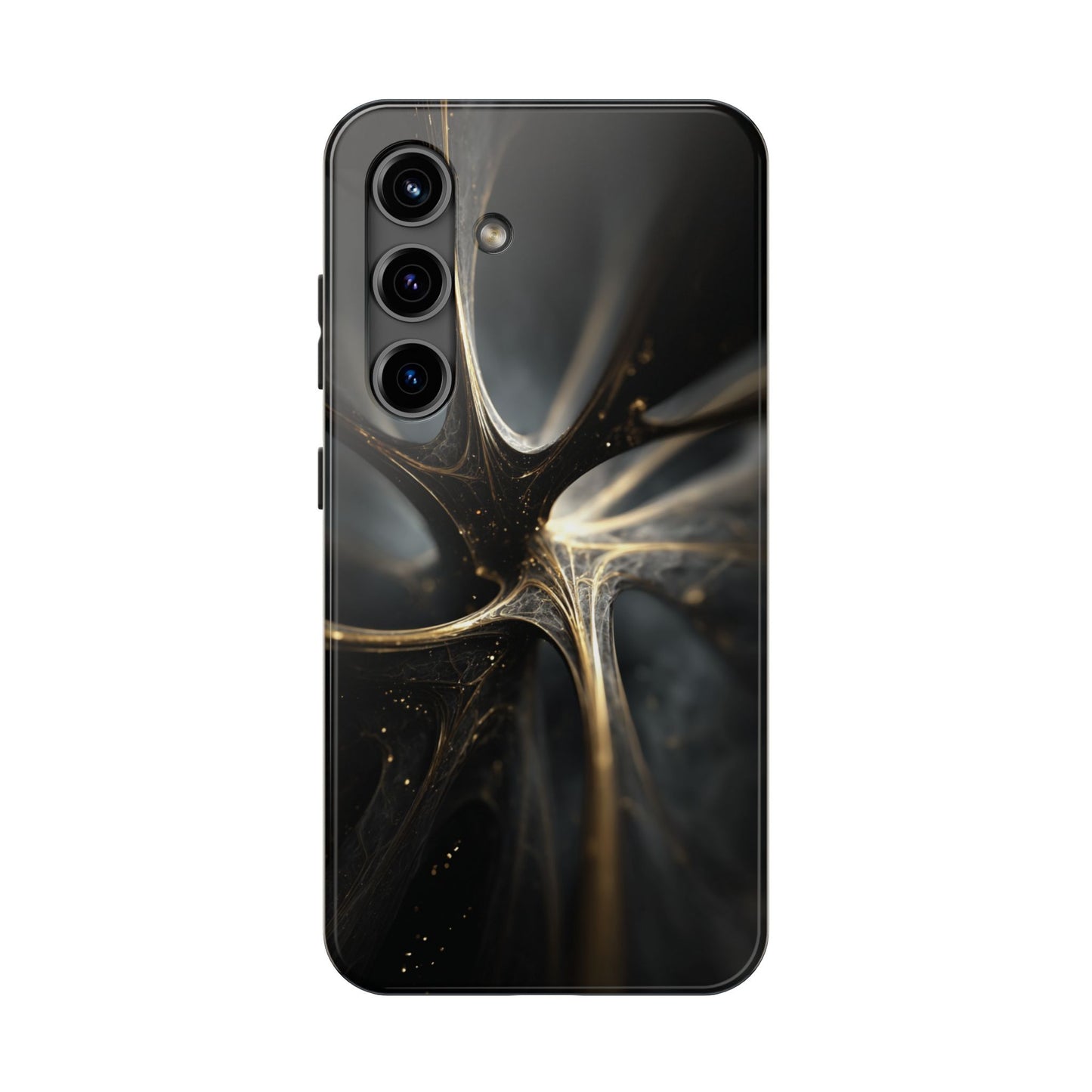 Elegant Tough Phone Case with Abstract Metallic Design