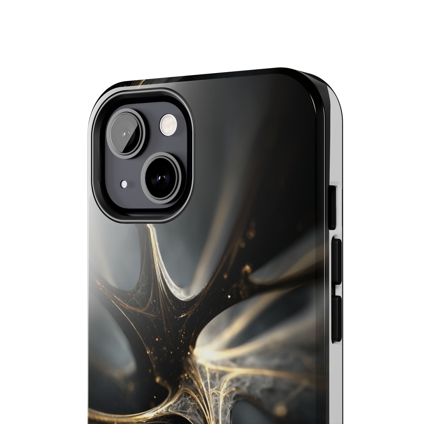 Elegant Tough Phone Case with Abstract Metallic Design