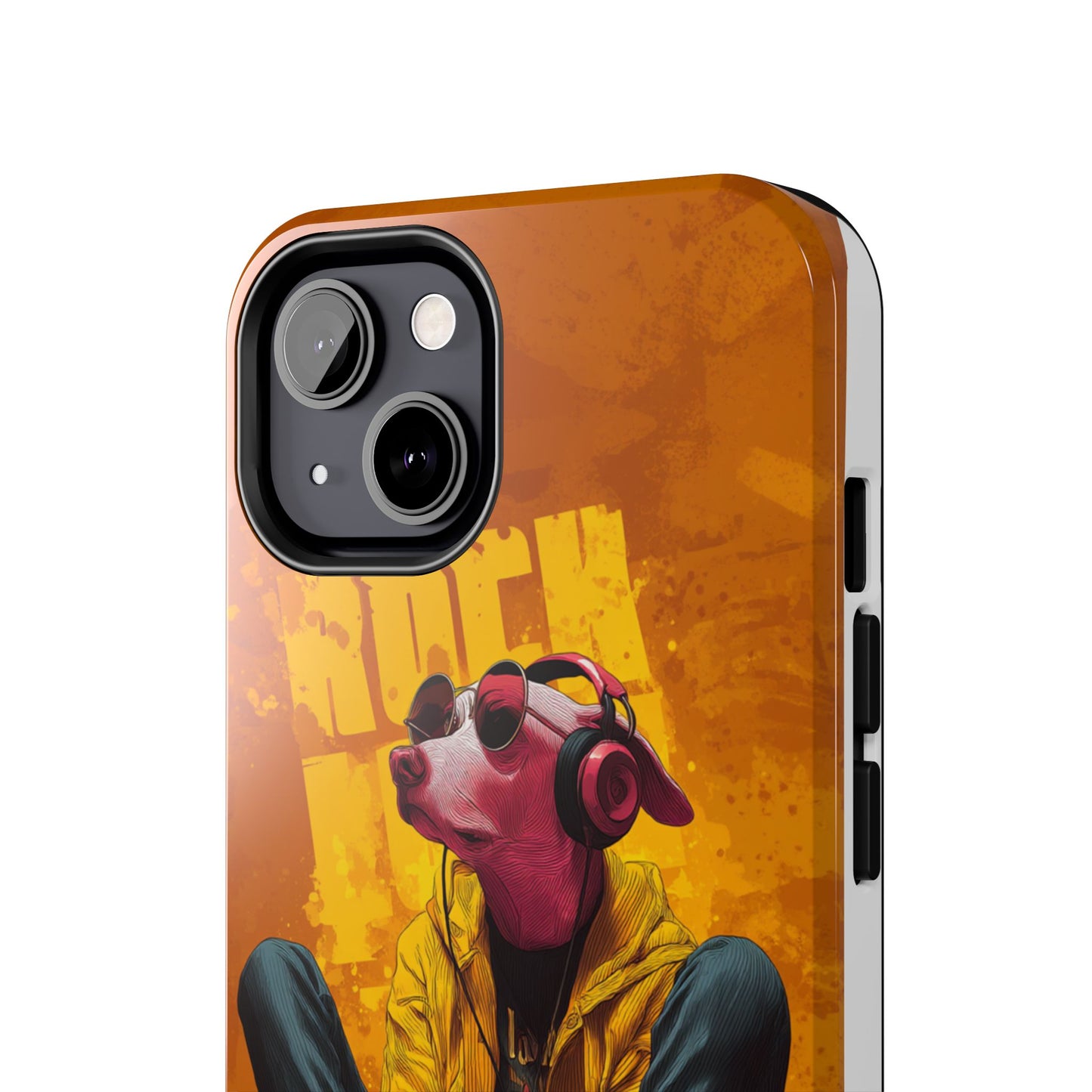 Dog with Pink Sunglasses and Headphones Tough Phone Case