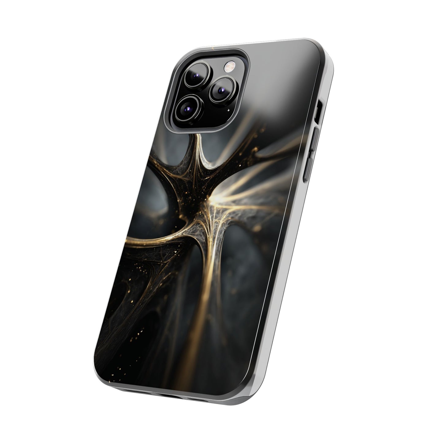 Elegant Tough Phone Case with Abstract Metallic Design