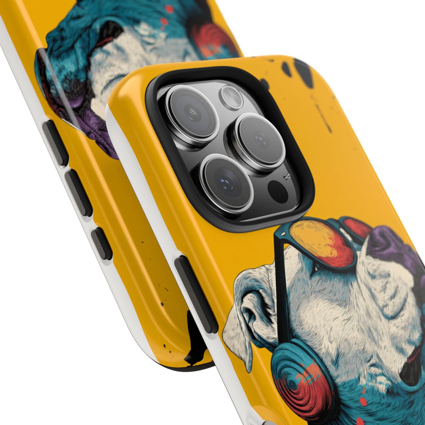 French Bulldog with Orange Sunglasses and Headphones Tough Phone Case