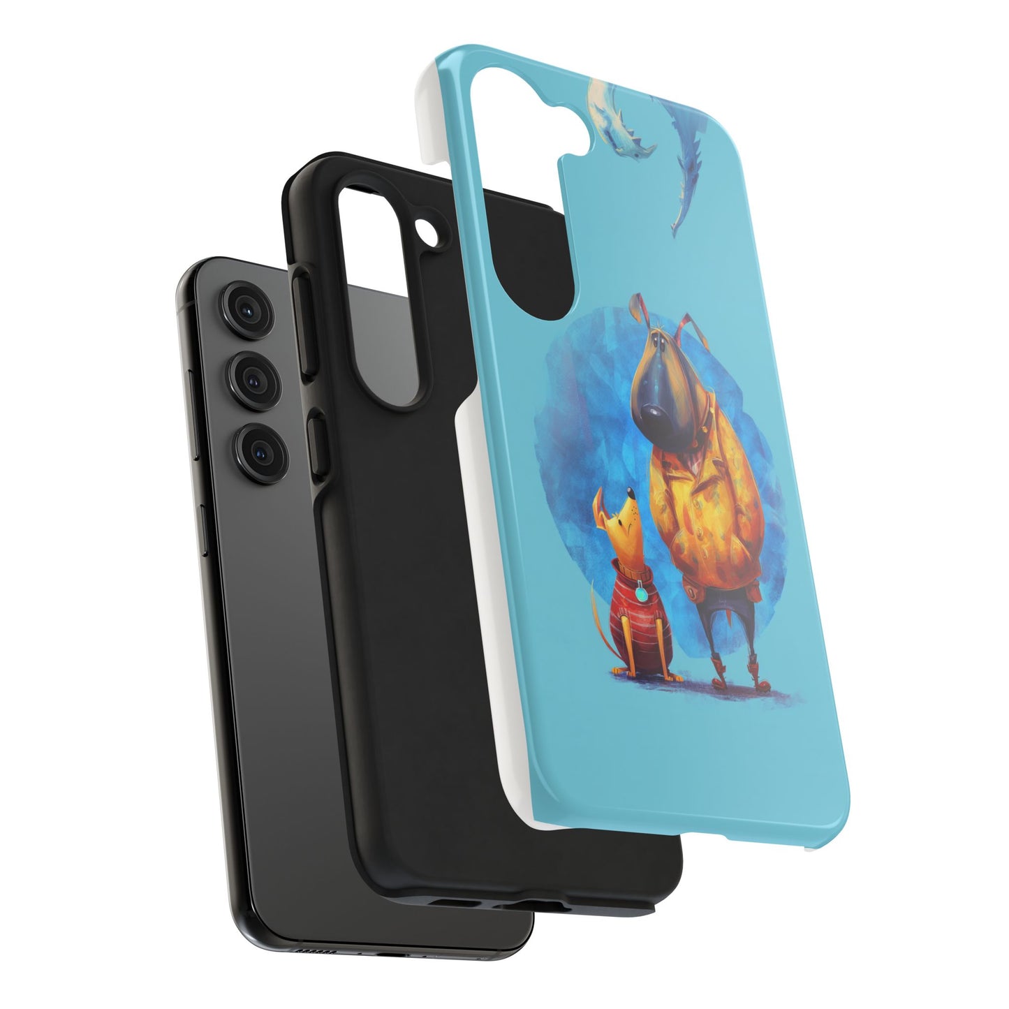 Whimsical Dog-Themed Tough Phone Case for Pet Lovers