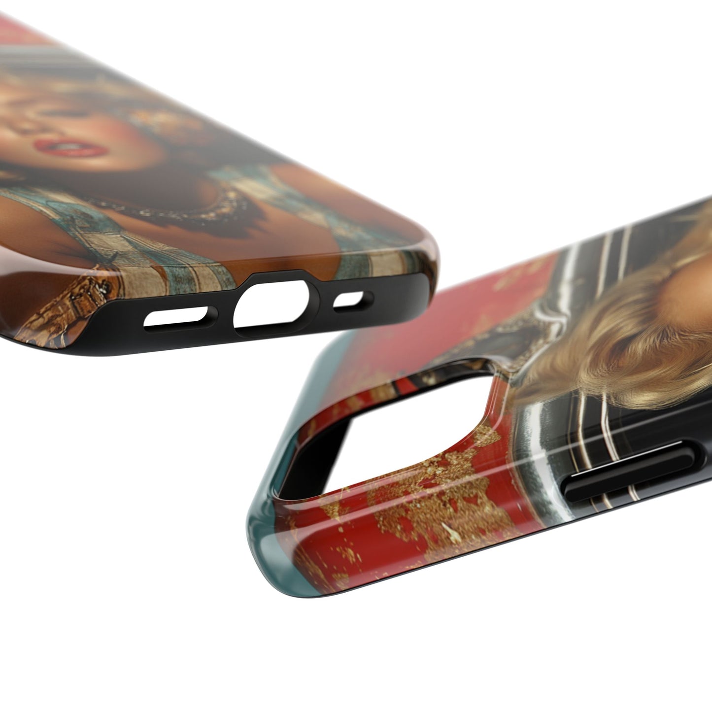Retro Glam Tough Phone Case - Stylish Protection for Music Lovers