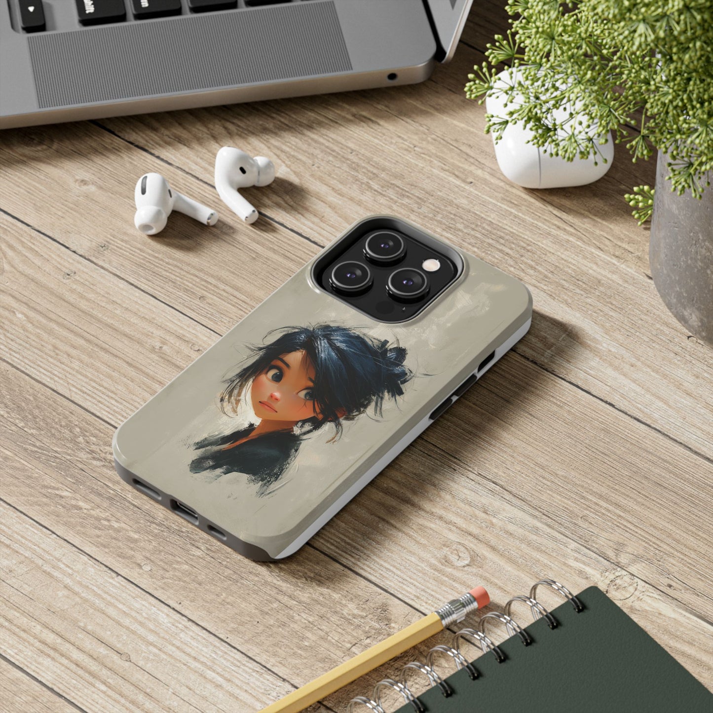 Artistic Tough Phone Case – Unique Portrait Design for Creatives