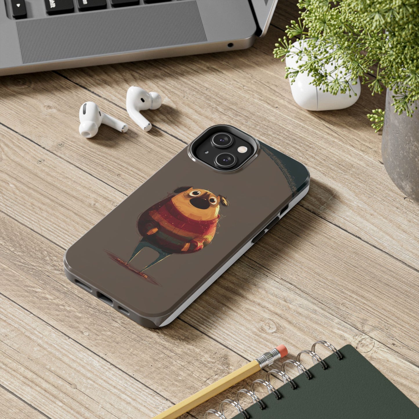 Cute Pug Tough Phone Case - Durable & Stylish Protection for Pet Lovers