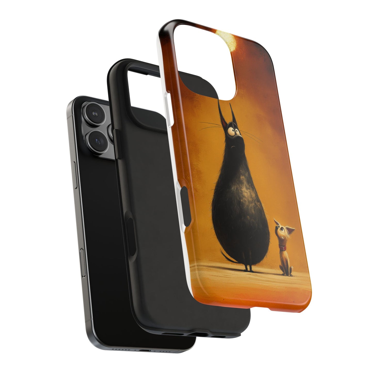 Whimsical Tough Phone Cases - Cat & Dog Design