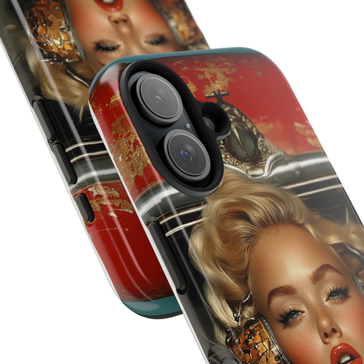 Retro Glam Tough Phone Case - Stylish Protection for Music Lovers