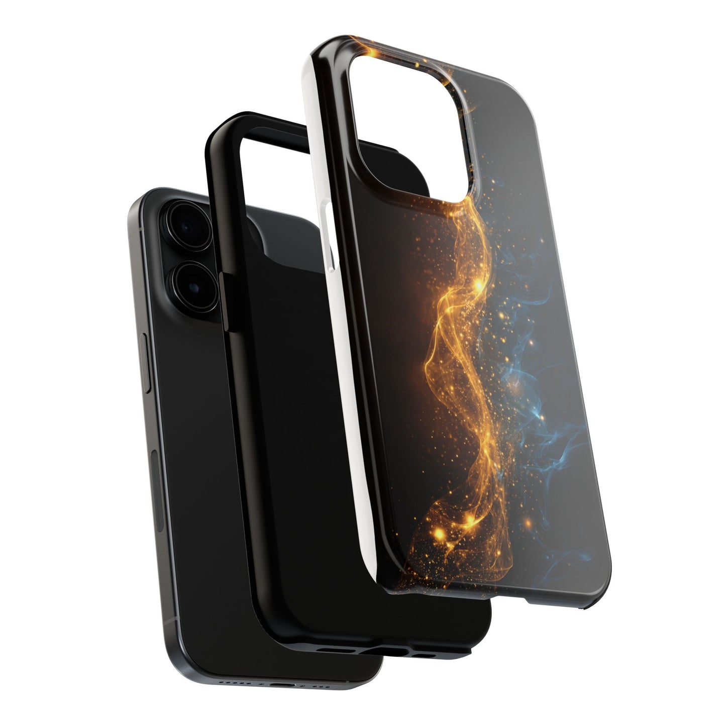 Dynamic Gold and Blue Tough Phone Case - Durable Protection with a Stunning Design