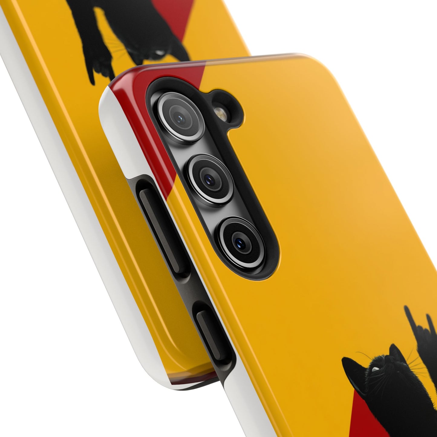 Black Cat Rock Gesture Tough Phone Case