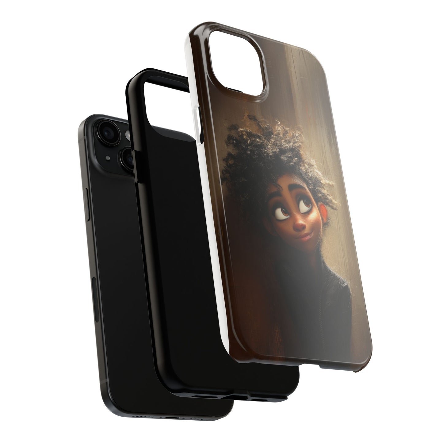 Stylish Tough Phone Case - Artistic Character Design for Teens