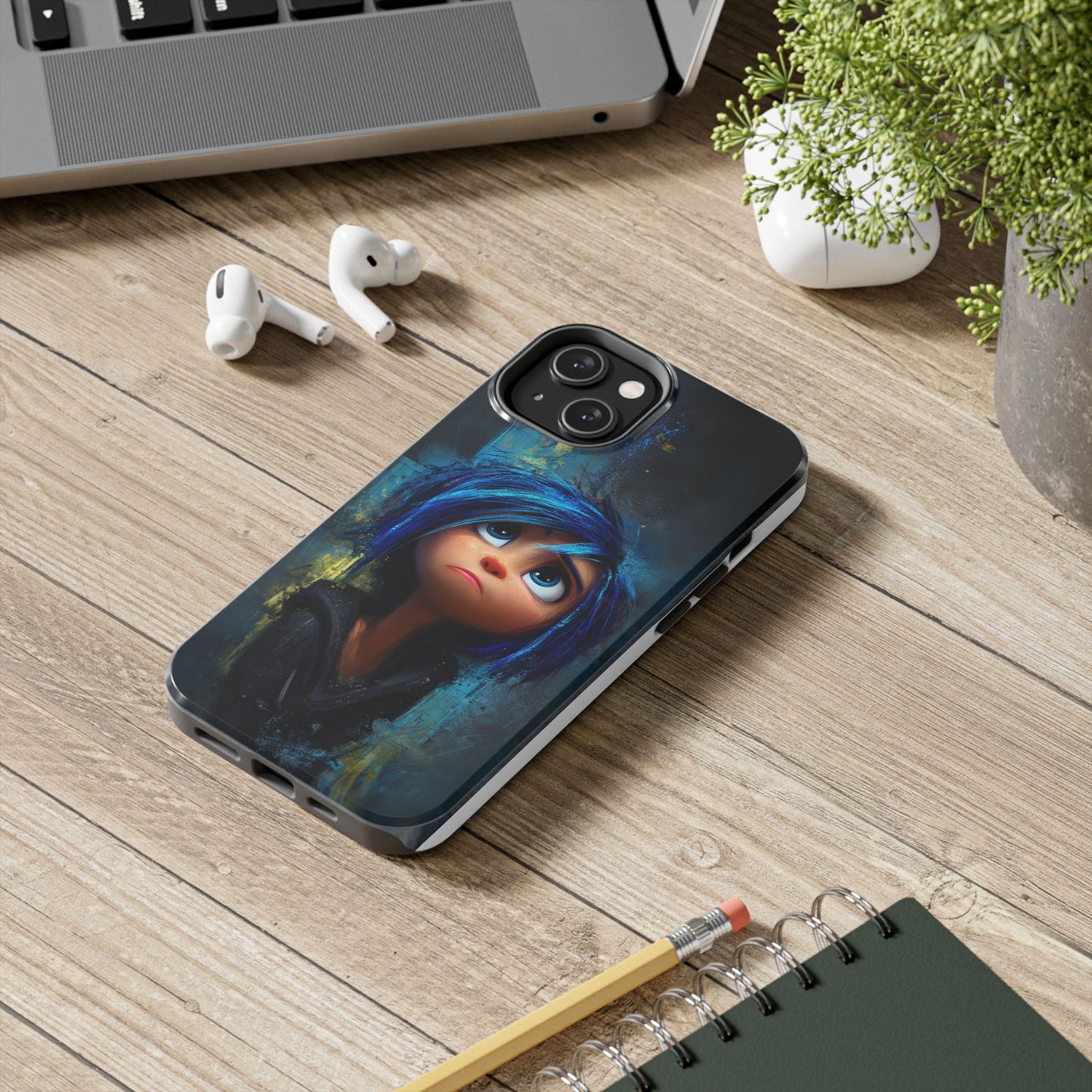 Unique Artsy Tough Phone Case – Emotional Abstract Design for Creative Souls